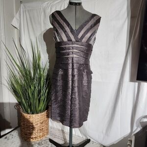 ADRIANNA Papell Sleeveless Shutter Pleat Dress Size 6P